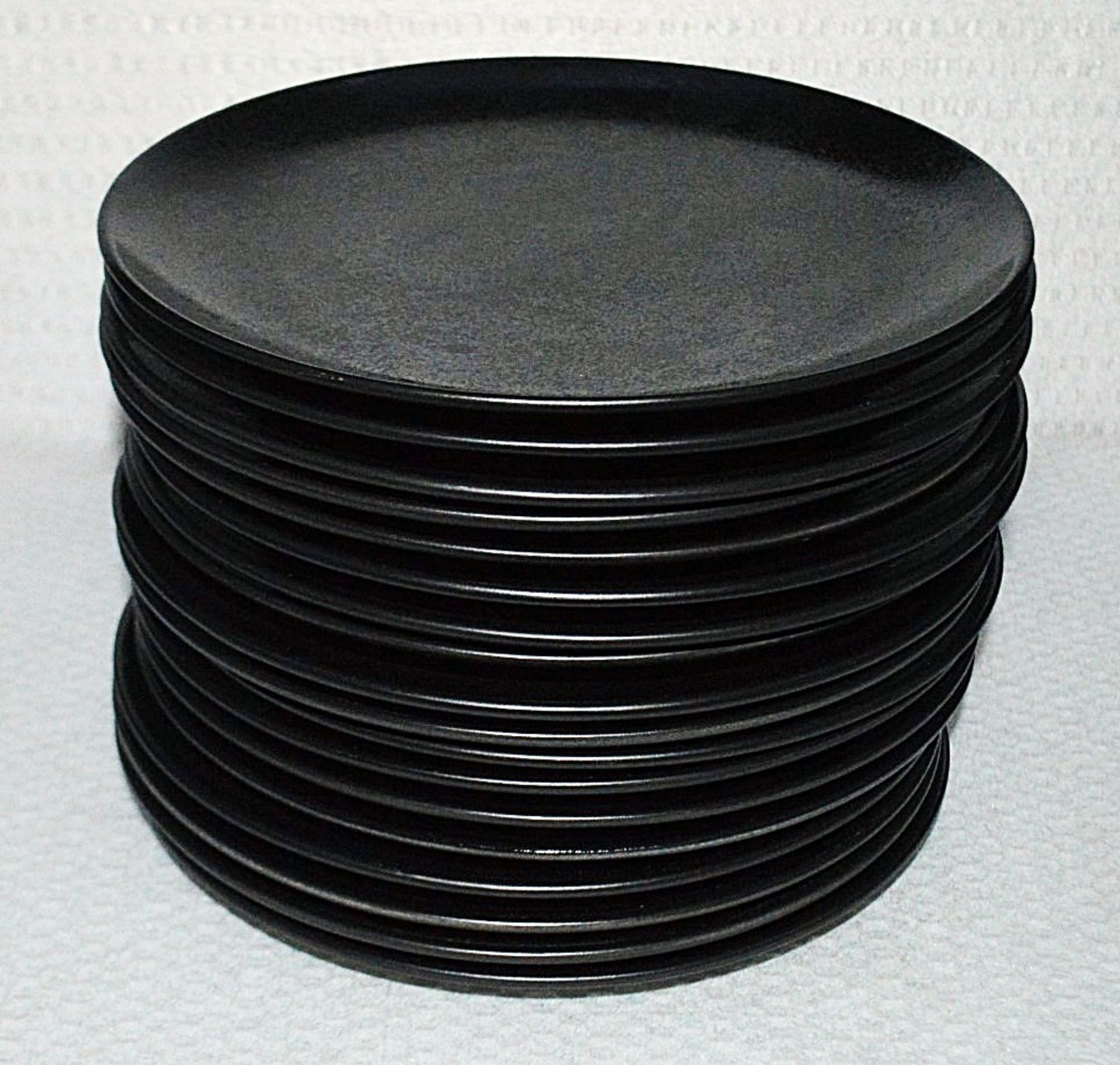 30 x RAK Porcelain 'Karbon' Black Round Flat Porcelain Plates - 26.5cm In Diameter - Image 2 of 5