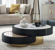 1 x FRATO 'Aarhus' Luxury Coffee Table Topped With Marble With High Gloss Finish - RRP £6,611