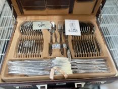 1 x Carl Weill International Cutlery Set In A Brown Leather Display Case Original RRP £780.00 - Ref: