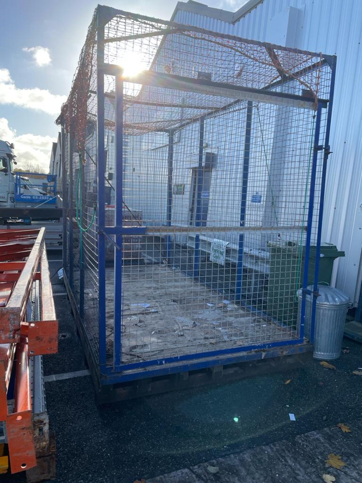 1 x Large Steel Cage With Wooden Base - Suitable For Flat Bed Trucks - Size: H250 x L374 x D180 - Image 13 of 14