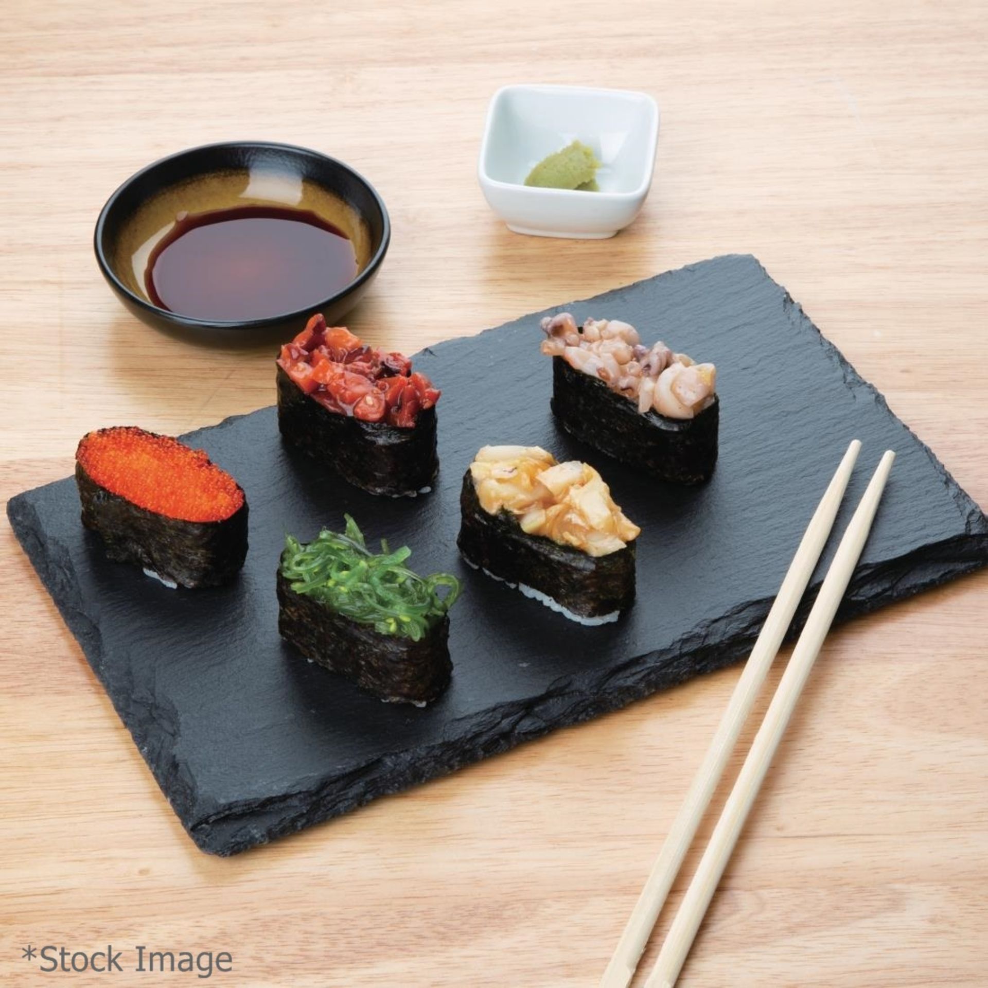 50 x Natural Slate Gastronorm Dining Platters - Dimensions Approx. 32 x 18cm - Recently Removed From