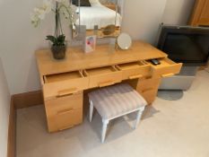 1 x Dressing/Vanity Table And Table Stool With Drawers And Matching Bedside Tables And Lamps  - To