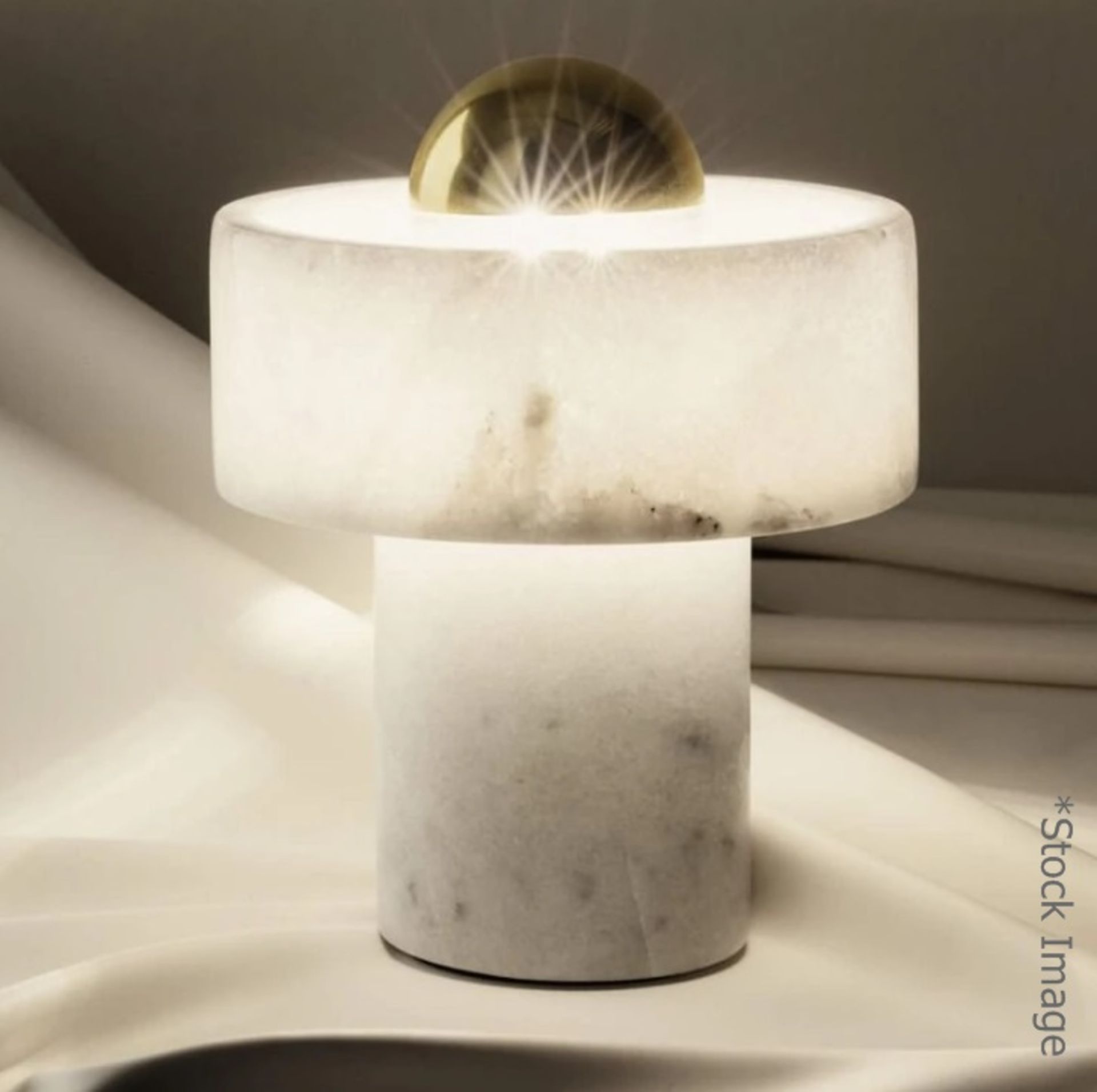 1 x Tom Dixon Designer Stone Table Lamp In Marble - Dimensions: ø14x17.6cm - Original RRP £230.00 - Image 2 of 13