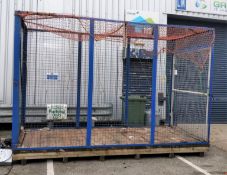 1 x Large Steel Cage With Wooden Base - Suitable For Flat Bed Trucks - Size: H250 x L374 x D180