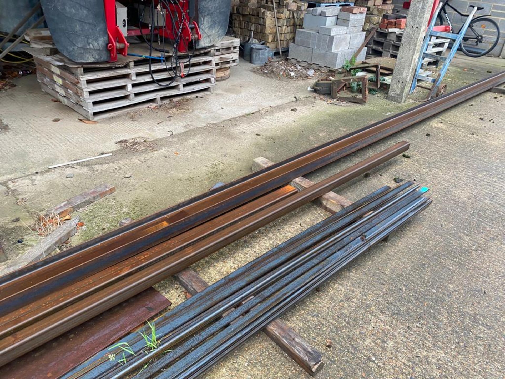 1 x Assorted Collection of Iron Strips, Rods, Plate and RSJ's - One RSJ Measures Over 12 Meters in - Image 2 of 4