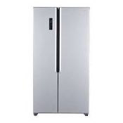 1 x Logik LSBSS20 Silver American Style Fridge Freezer - Unused With Warranty - RRP £629 - Ref: