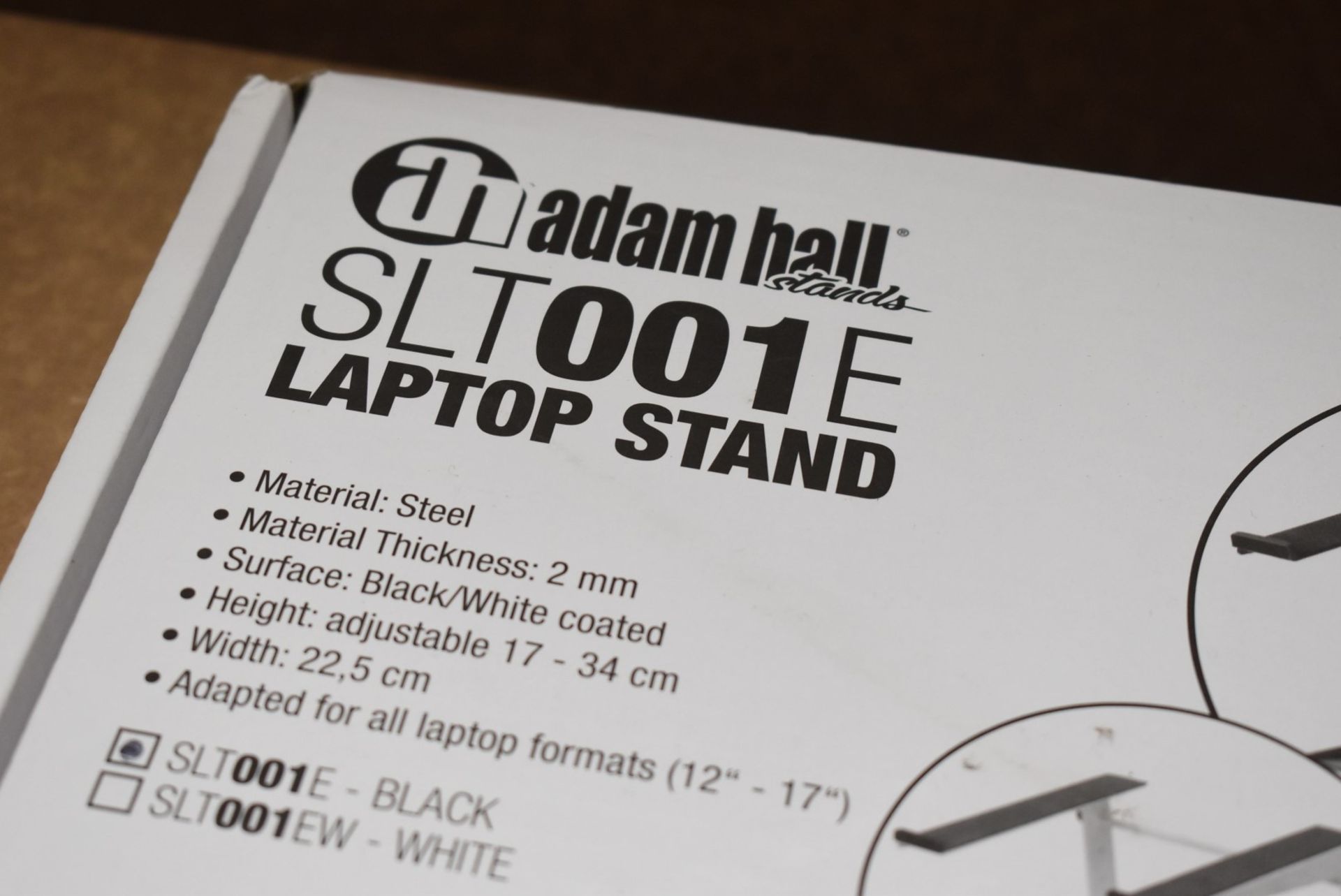 1 x Adam Hall Laptop Stand in Black - New and Boxed - Suitable For 12" - 17" Laptop Formats Type - Image 3 of 5