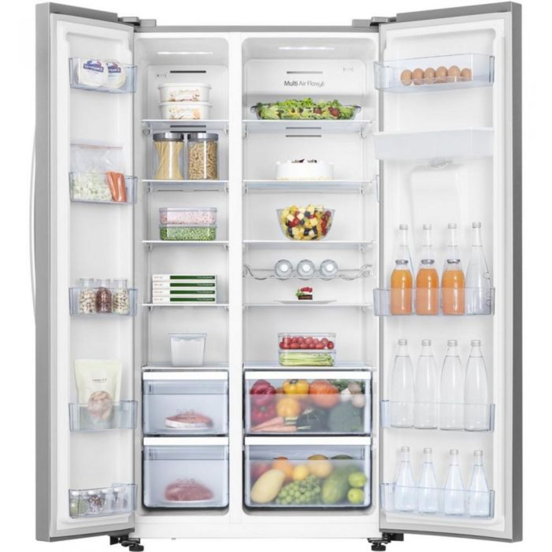 1 x HiSense RS741N4WC11 Stainless Steel American Style Fridge Freezer With Water Dispenser - Image 3 of 10