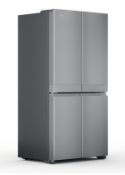 1 x Hotpoint HQ9M2LUK American Style Fridge Freezer - Silver - E Rated - Unused With Warranty