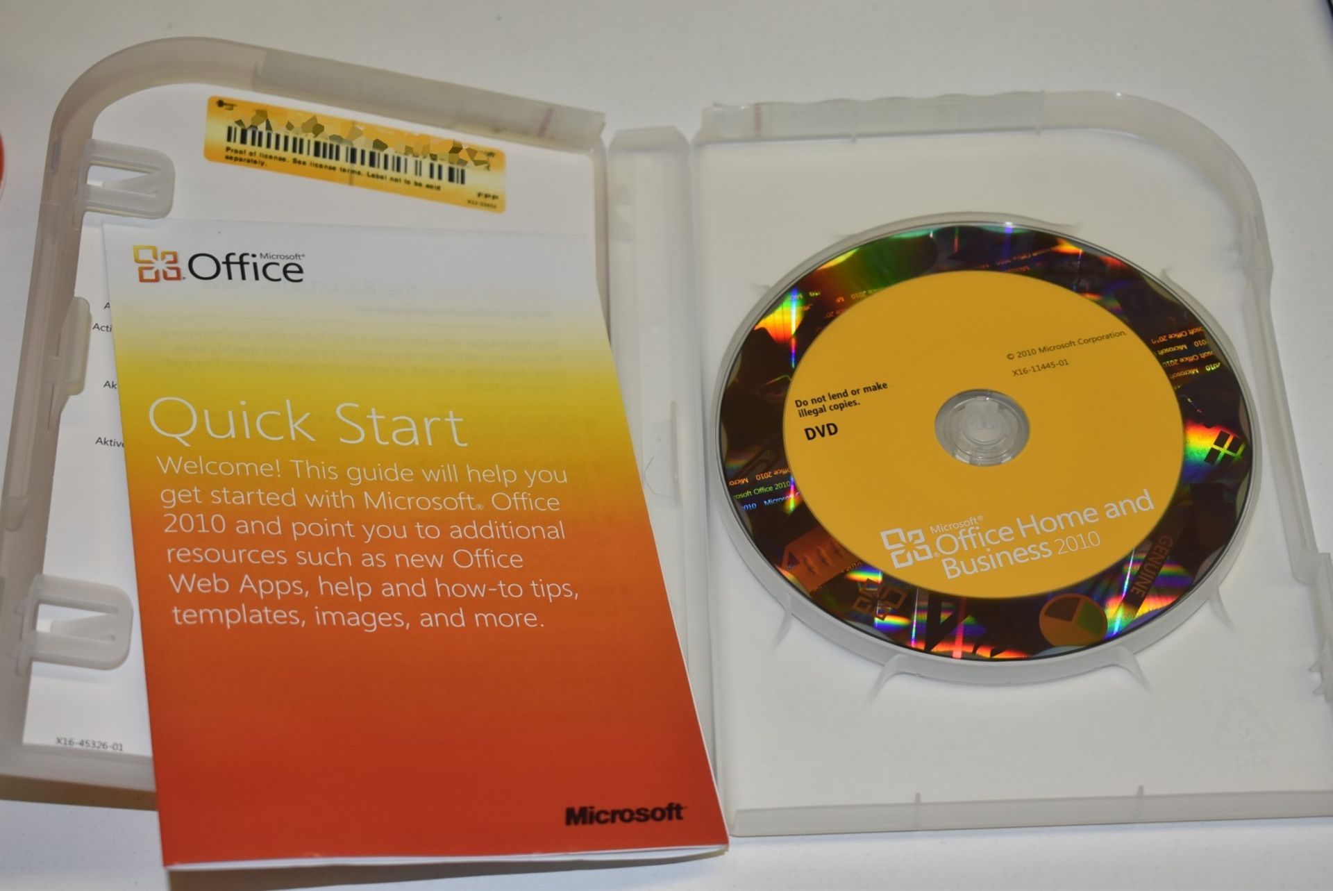 1 x Microsoft Office 2010 Home and Business - Activation Key Card With Original Box - Ref: MPC609 CG - Image 2 of 2