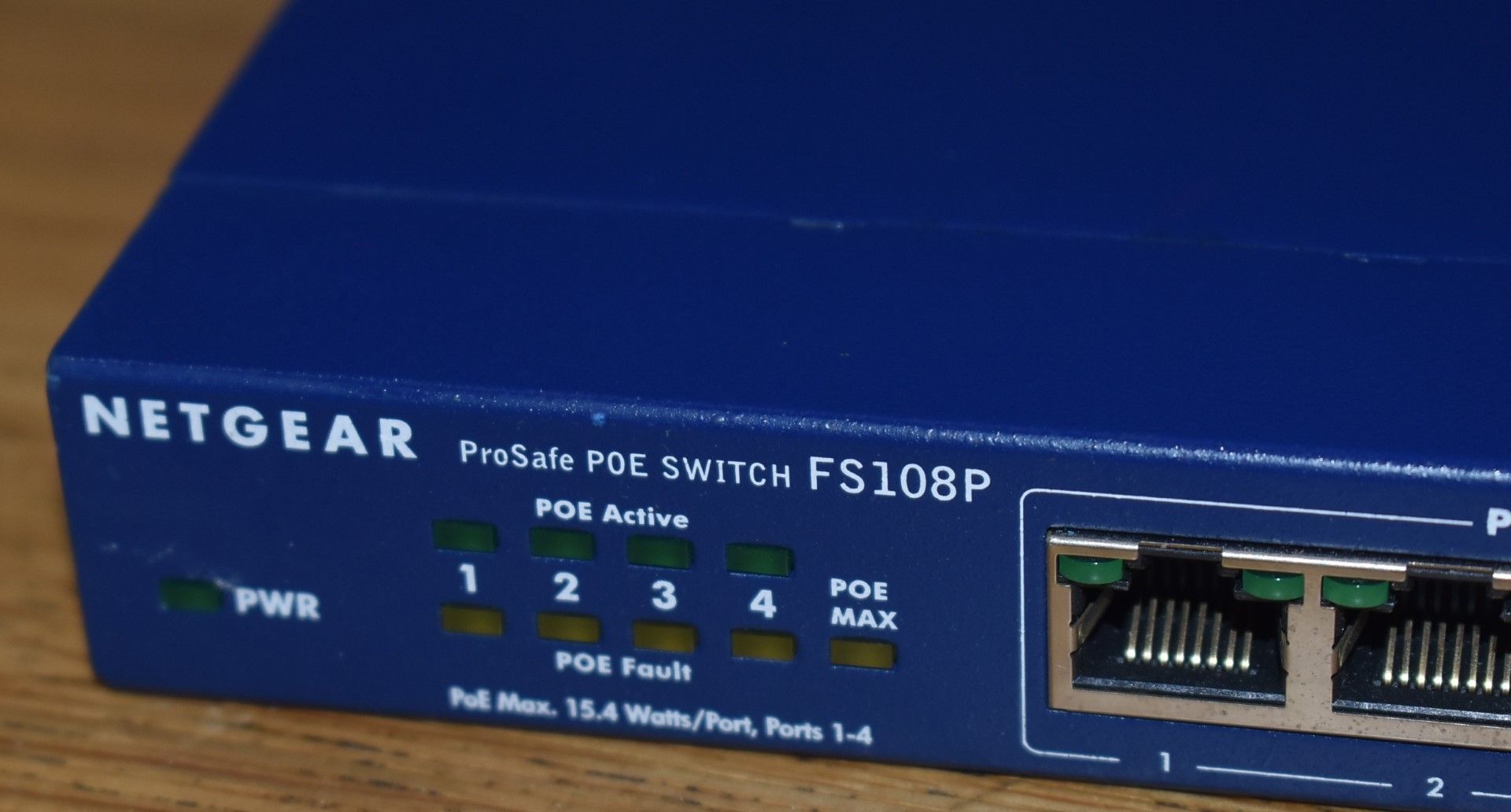 1 x Netgear Prosafe FS108P 8-Port 10/100 Switch with 4-Port POE - Ref: MPC600 WH3  - CL678 - - Image 2 of 5