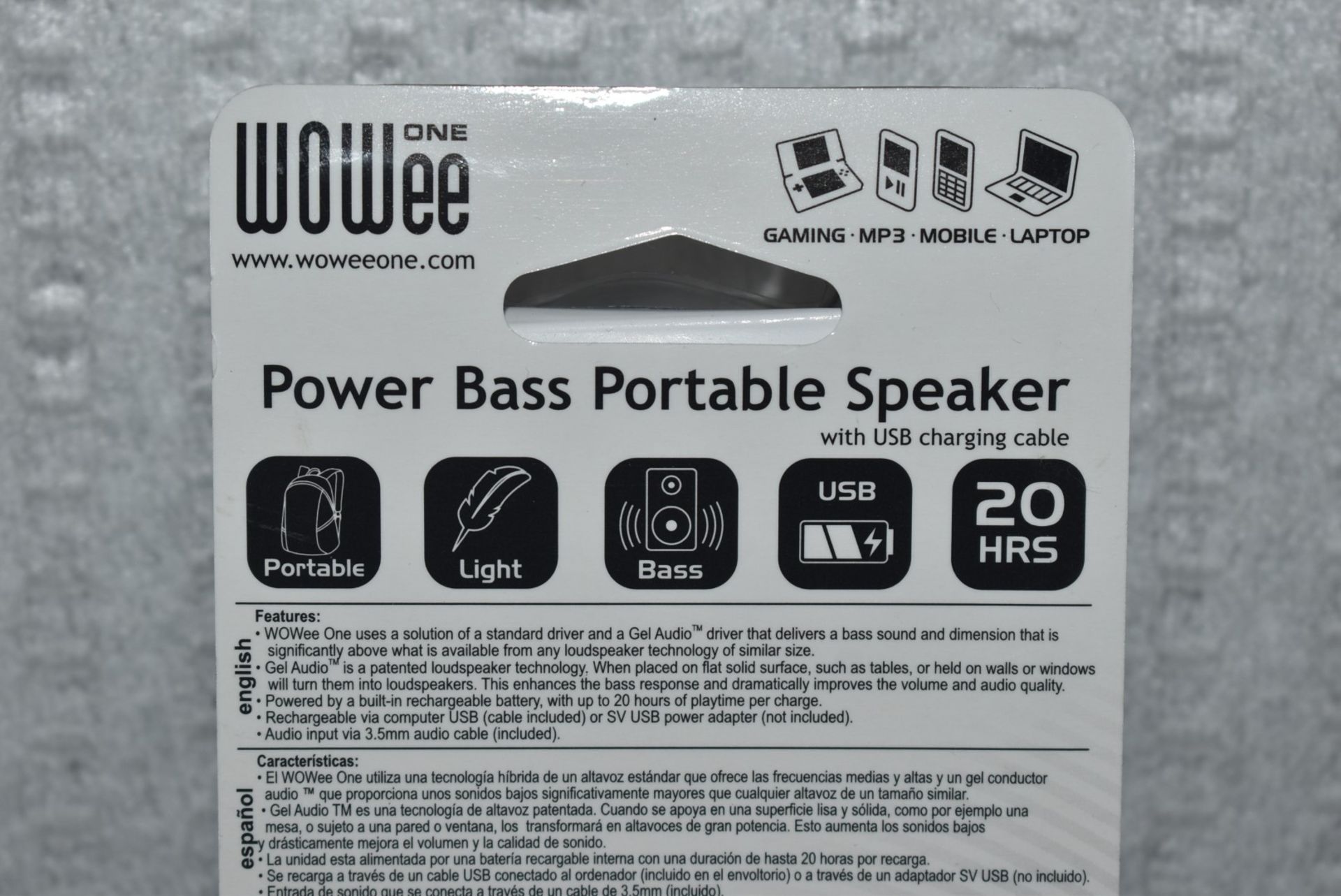 1 x WOWee ONE Classic Compact Portable SPEAKER ain White - Features Hybrid Audio Gel Technology - Image 3 of 17