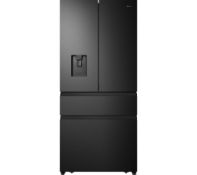 1 x HiSense RF540N4WF1 American Style Fridge Freezer With Black Steel Finish and Water Dispenser -