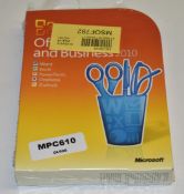 1 x Microsoft Office 2010 Home and Business - Activation Key Card With Original Box - Ref: MPC610 CG