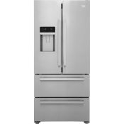 1 x Grundig GNE60520DX Stainless Steel Fridge Freezer - Features Water and Ice Dispenser - Unused