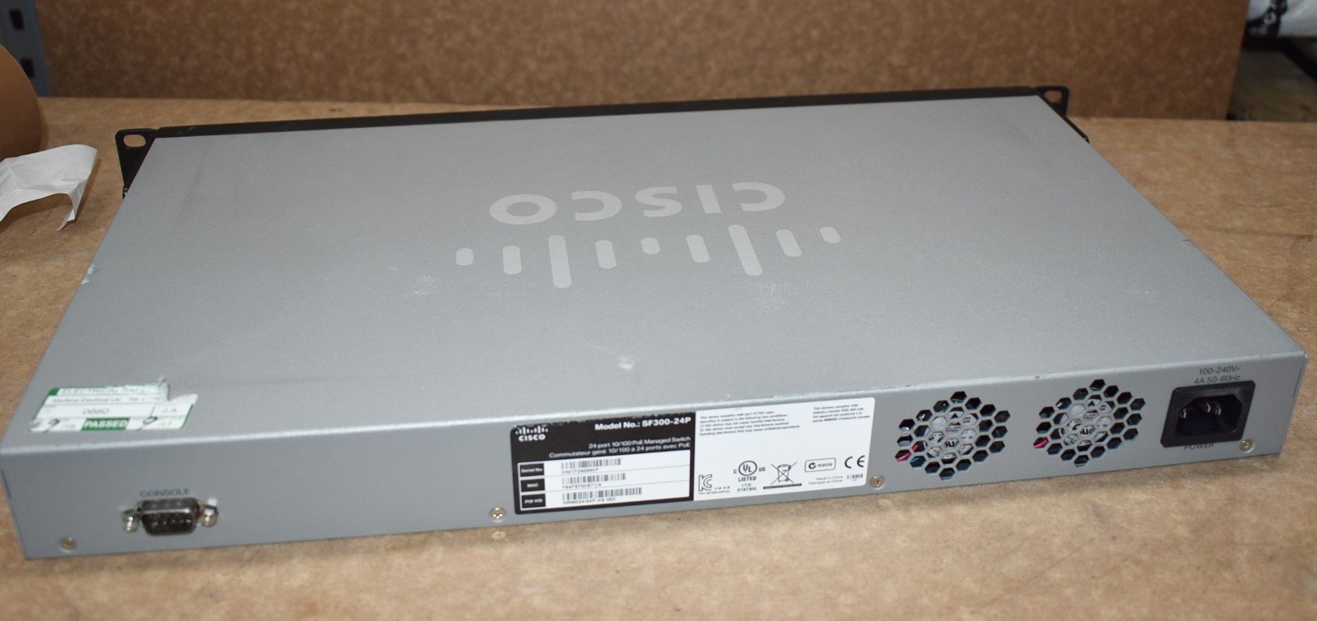 1 x Cisco SF300-24P 24-Port 10/100 PoE Managed Switch - Includes Power Cable - Ref: MPC156 CA - - Image 3 of 9