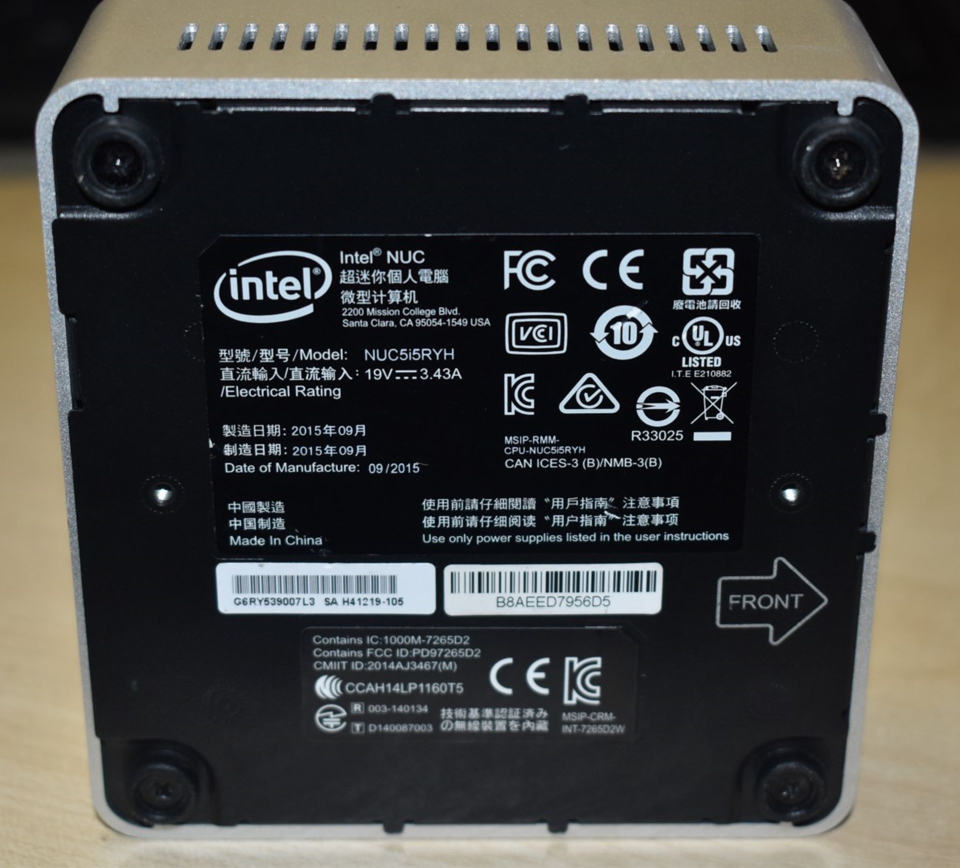 1 x Intel NUC Mini PC Featuring Intel i5 Processor, 8GB DDR3 Ram and 240GB M.2 SSD Hard Drive - - Image 4 of 5