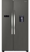 1 x Kenwood KSBSDB20 Gloss Black American Style Fridge Freezer With Water Dispenser