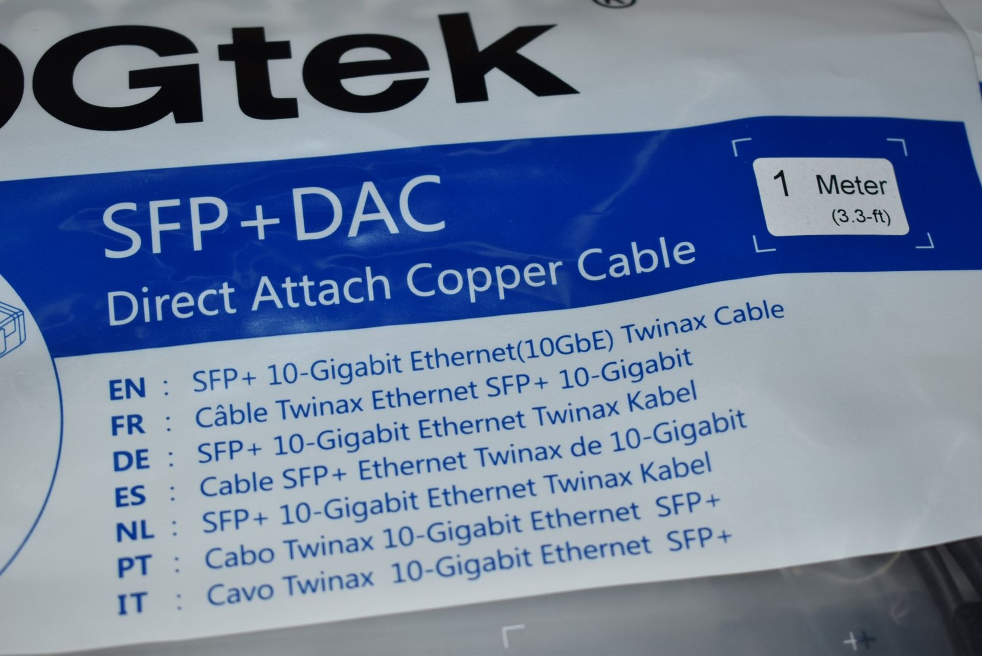5 x 10Gtek SFP+ 10-Gigabit Ethernet Twinax Copper Cables - New and Unused - Ref: MPC191 P1 - CL678 - - Image 2 of 9