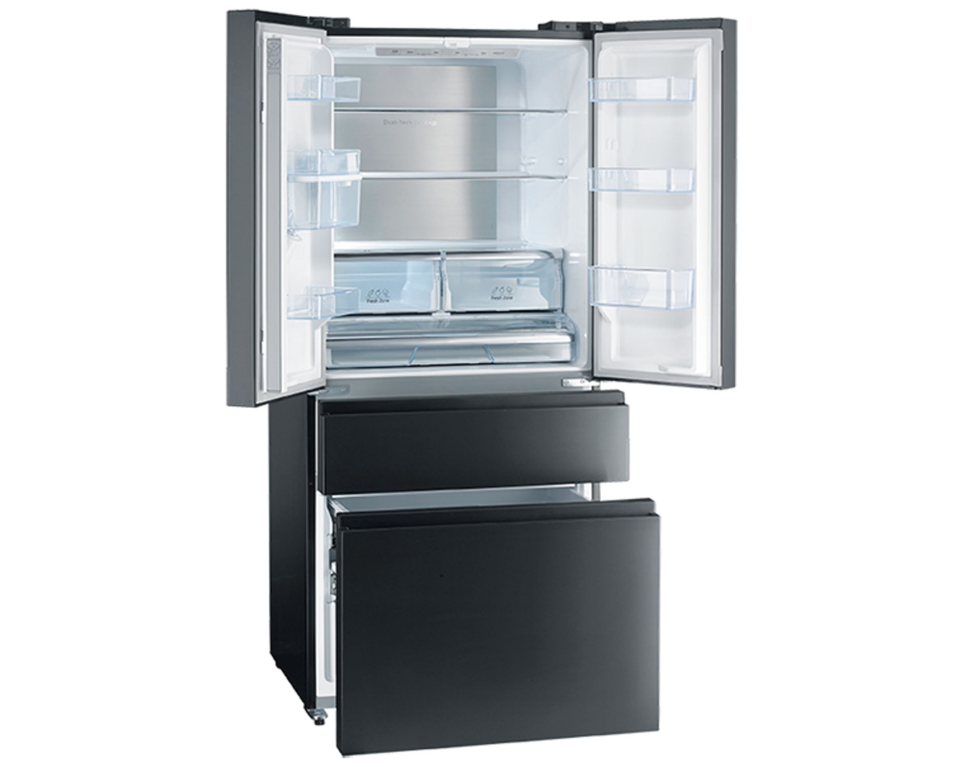 1 x HiSense RF540N4WF1 American Style Fridge Freezer With Black Steel Finish and Water Dispenser - - Image 2 of 7