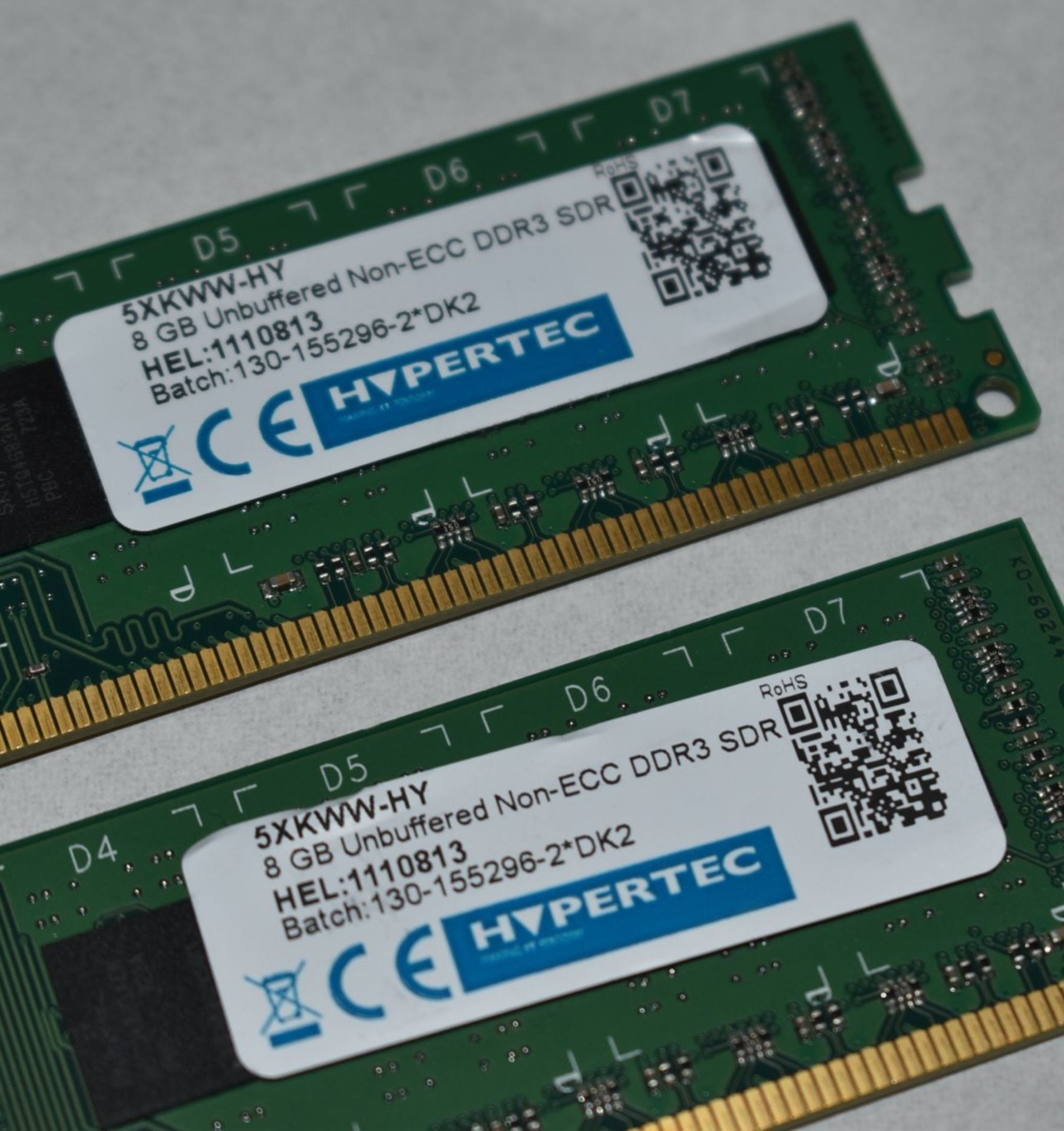 2 x Hypertec 8GB DDR3 Ram Modules For Desktop Computers - 16GB Ram on 2 x 8GB Modules - 1600 MHz - - Image 2 of 2