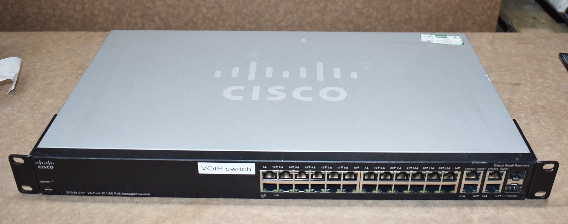 1 x Cisco SF300-24P 24-Port 10/100 PoE Managed Switch - Includes Power Cable - Ref: MPC156 CA - - Image 2 of 9