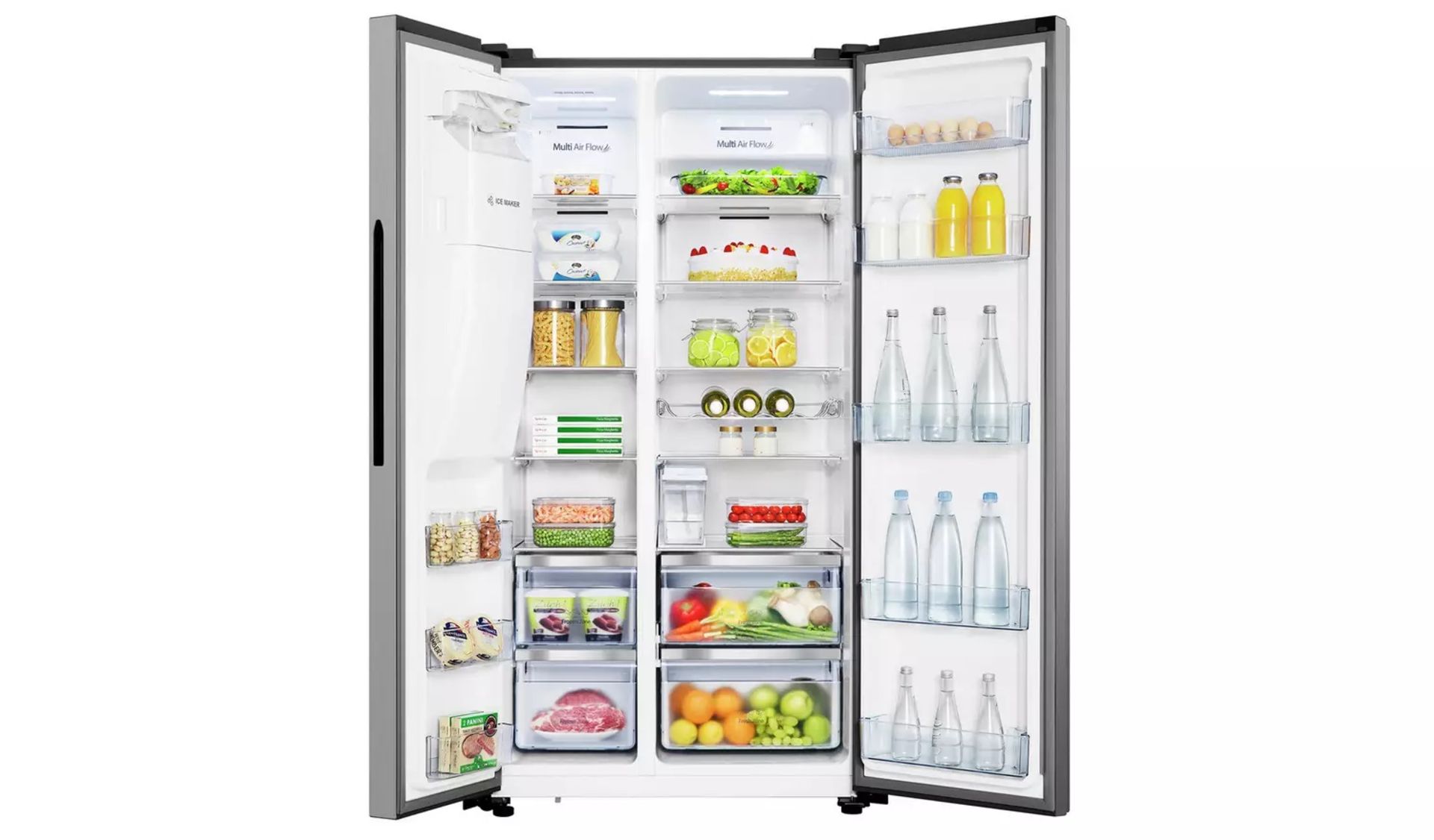 1 x HiSense RS694N4TCF Stainless Steel American Style Fridge Freezer With Water & Ice Dispenser - Image 2 of 6