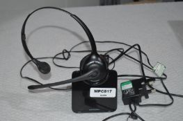 1 x Plantronics Wireless Telephone Headset With Charging Stand - Ref: MPC817 - CL678 - Location: