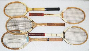 5 x Assorted Vintage Tennis Rackets - Ex-Display Props - Average Length: 69cm - Ref: HAR243 GIT -