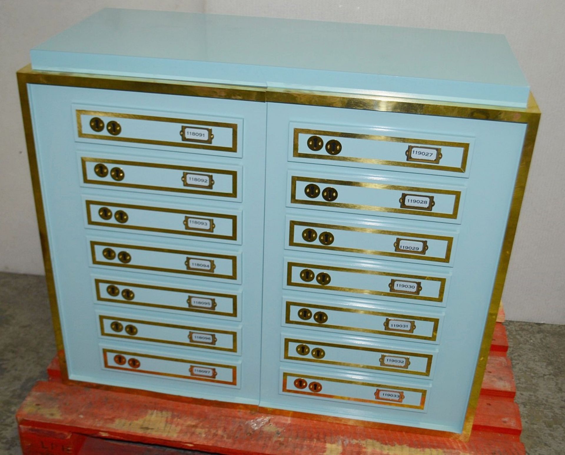 1 x Bank Safety Deposit Box-style Shop Display Plinth With False Drawer Fronts - Image 2 of 6