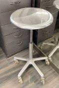 3 x Chrome  Gas Lift Technician Stools - Dimensions: Diameter: 36cm, Height 56-82cm - Ref: MHB104/