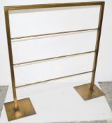 4 x Premium Freestanding Queue Barriers In A Burnished Brass Finish - Ex-Display Showroom Piece -