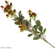 85 x Luxury Artificial Plant Floristry Sprays - Mostly Red Hypericum - 70cm Tall - Total RRP £400.00