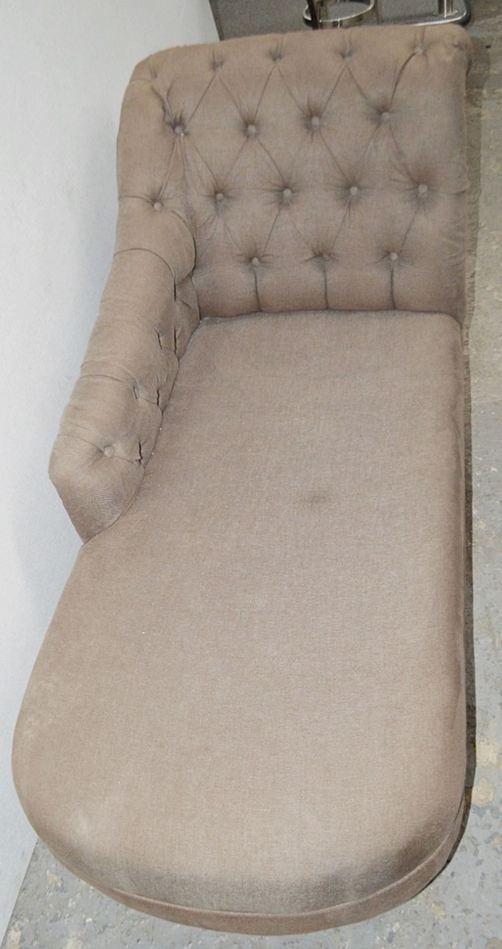 1 x EICHHOLTZ Button-Back Chaise Longue In Brown - Ex-Display Piece - Dimensions: H82 x W135 x D60cm - Image 2 of 4