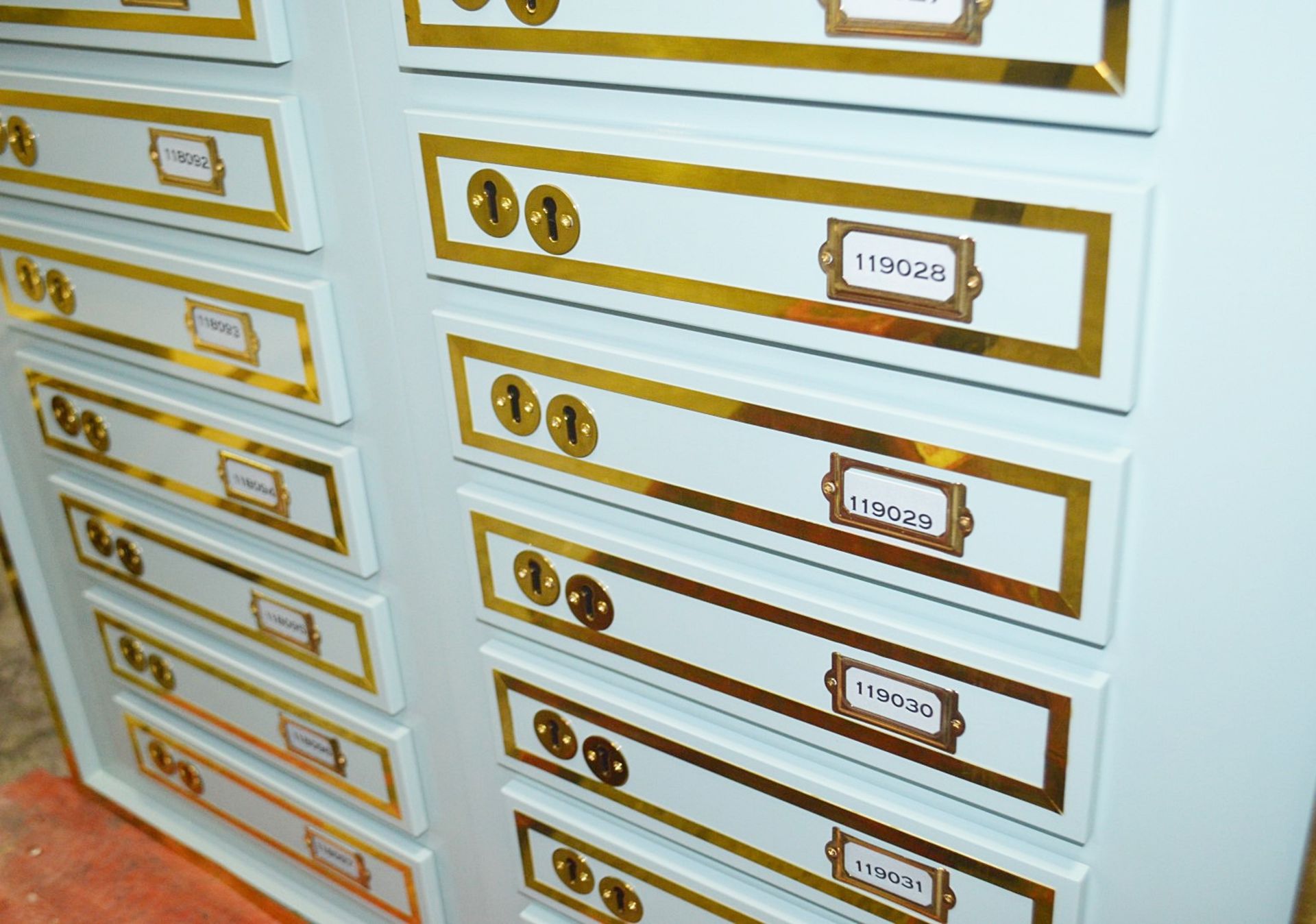 1 x Bank Safety Deposit Box-style Shop Display Plinth With False Drawer Fronts - Image 3 of 6
