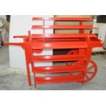 1 x NOOK Bespoke Wooden Display Retail Cart And Ladder In Red - Dimensions: H136 x W180 x D80cm