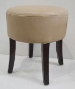 3 x Treatment Stools, All Upholstered In A Premium Mocha Coloured Faux Leather - Dimensions:
