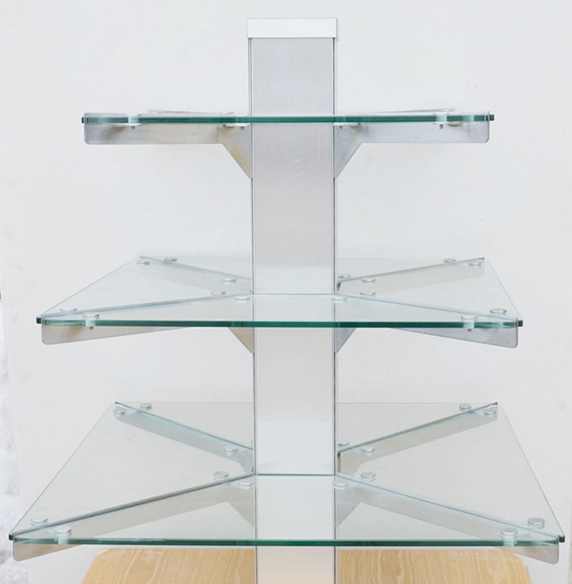 Pair Of Retail Display Units, Each With 3-Tiers Of Glass Shelving And Drawers In Base - - Image 8 of 12
