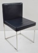 3 x Italian Calligaris Branded Italian Designer Chairs In Dark Blue With 'Estee Lauder' Printed On