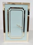 1 x Bank Vault Safe-style Shop Display Dummy Prop In Tiffany Blue With Gold Tinted Mirror Decoration