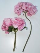 Large Quantity Of Premium Artificial Hydrangeas In Light Pink Silk - Approx. 160 pcs - Ex-Display