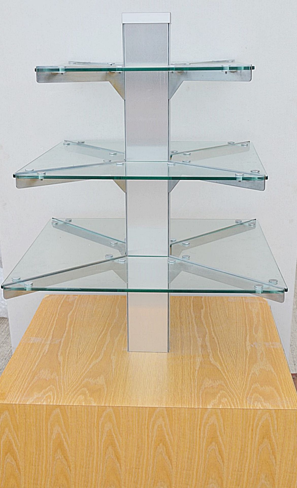 Pair Of Retail Display Units, Each With 3-Tiers Of Glass Shelving And Drawers In Base - - Image 12 of 12