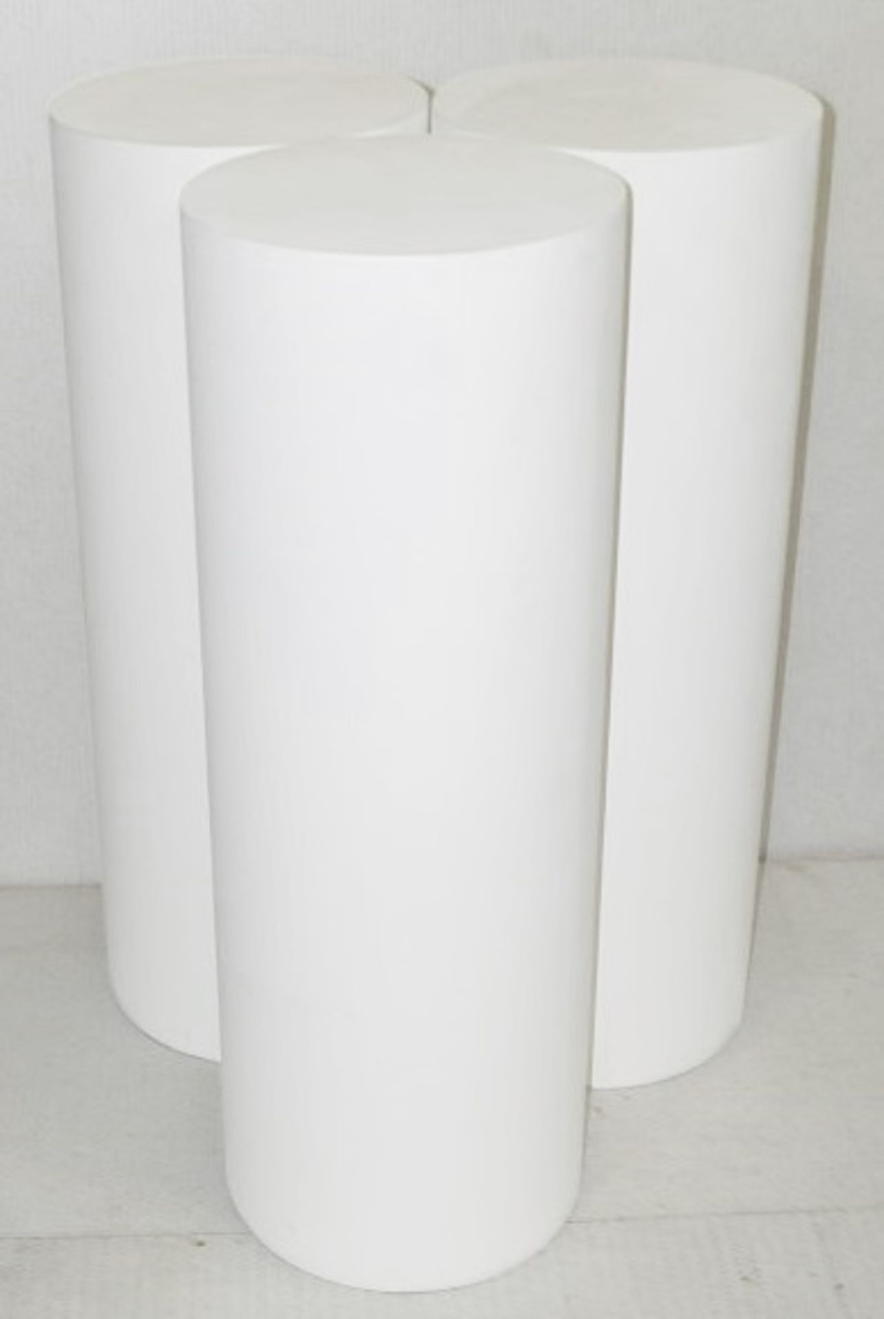 Set Of 3 x Cylinder 1-Metre Tall Retail Shop Display Plinths - Dimensions: Height 100cm / ø 36cm