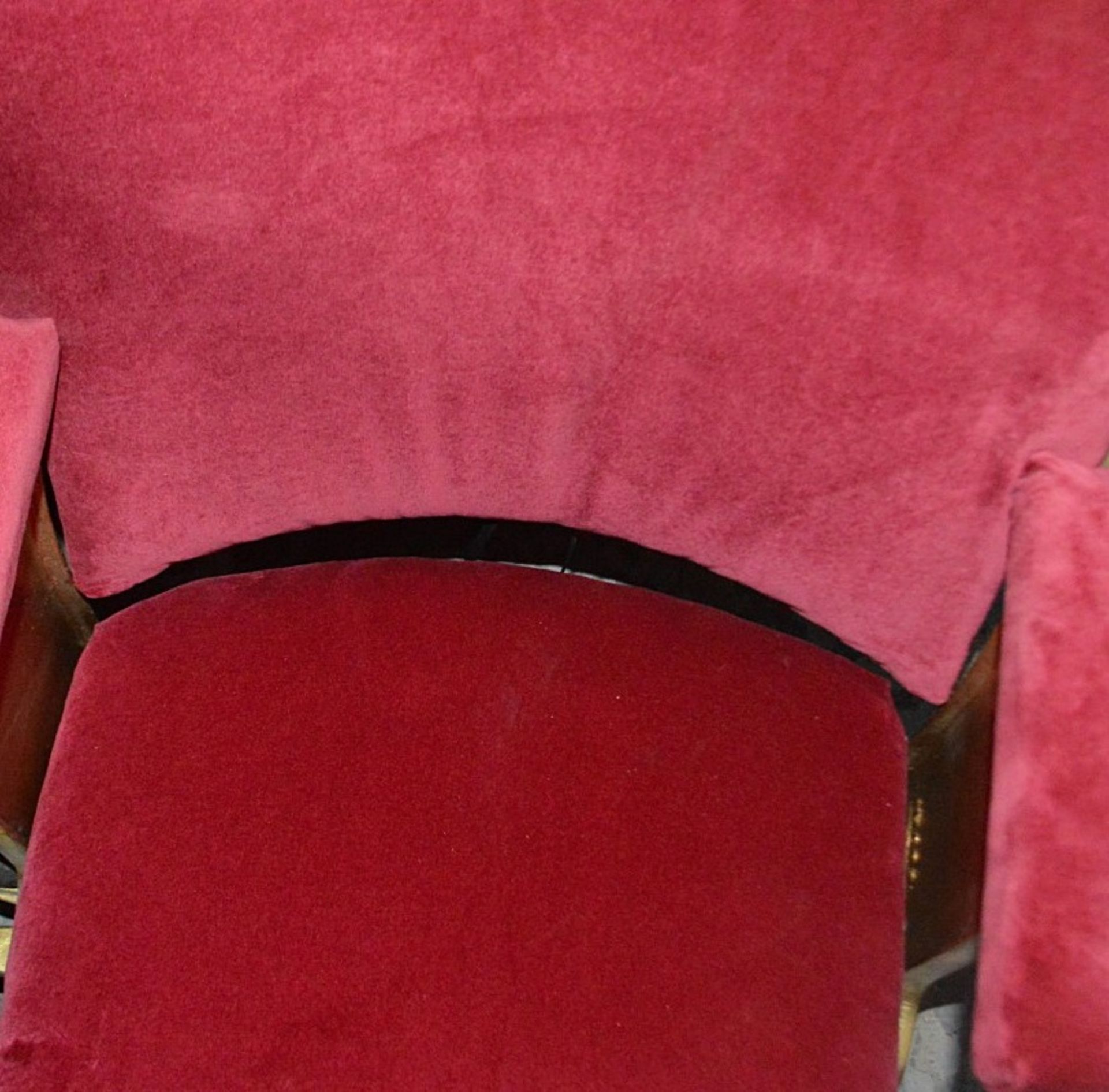 1 x A Pair Of Vintage Cinema Chairs - Reupholstered In A Rich Velvet - Former Grand Window Display - Image 4 of 6