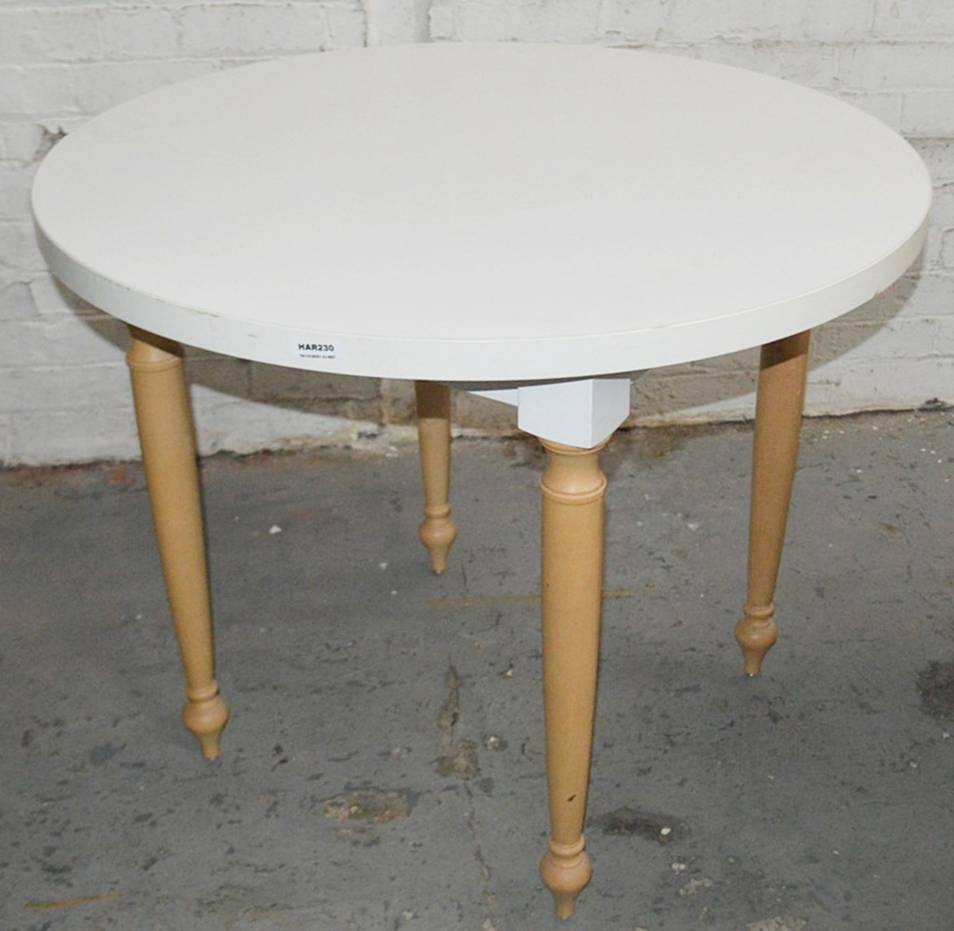 2 x Round Event Tables - Each Features Attractive Turned Legs In Beech Wood And A White Top - Image 3 of 6