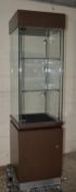 1 x Lockable Illuminated Display Case - Dimensions: H186 x W50 x D50cm - Unlocked, Without Key