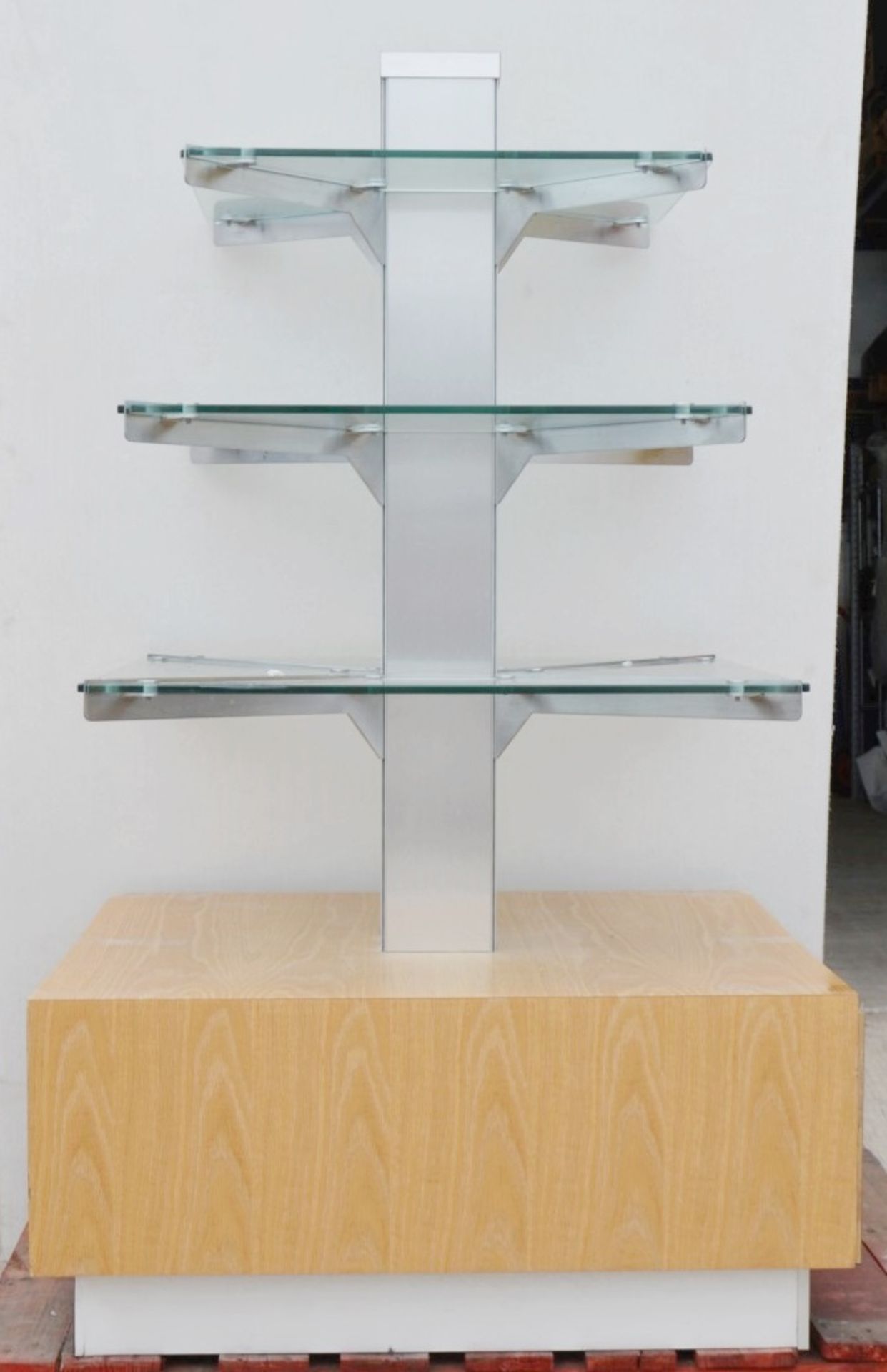 Pair Of Retail Display Units, Each With 3-Tiers Of Glass Shelving And Drawers In Base - - Image 11 of 12