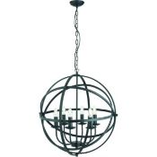 1 x Searchlight Orbit 6 Light Ceiling Pendant Light In Matt Black Finish - Product Code: 2476-