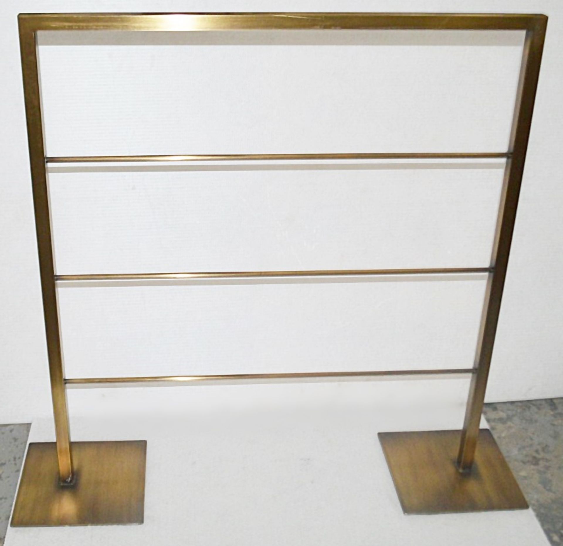 4 x Premium Freestanding Queue Barriers In A Burnished Brass Finish - Ex-Display Showroom Piece - - Image 2 of 2