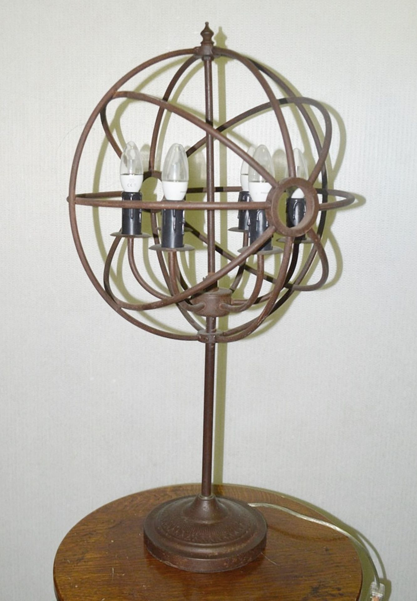 1 x Industrial-Style 6-Light Metal Sphere Globe Table Lamp - Ex-Display Piece - H81cm / ø44cm - Image 2 of 5